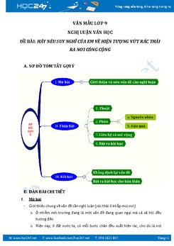 Suy nghĩ về hiện tượng vứt rác thải ra nơi công cộng