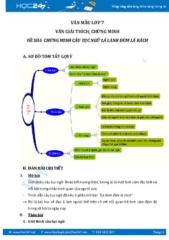 Chứng minh câu tục ngữ Lá lành đùm lá rách