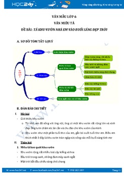 Miêu tả khu vườn vào buổi sáng sớm đẹp trời