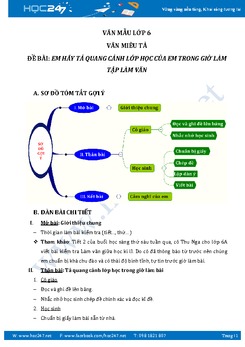 Quang cảnh lớp học của em trong giờ làm tập làm văn