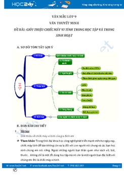 Thuyết minh về chiếc máy vi tính nhà em