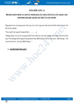 Phân tích và chứng minh Hai câu nói cuối cùng của nhân vật Chí Phèo đã bộc lộ rõ chủ đề của tác phẩm