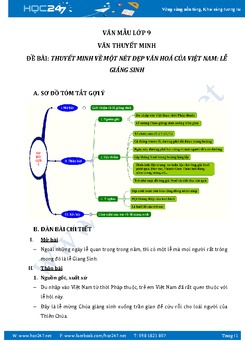 Thuyết minh về một nét đẹp văn hóa Việt Nam - lễ Giáng sinh