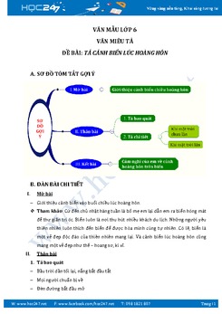 Tả cảnh đẹp của biển vào thời khắc hoàng hôn xuống