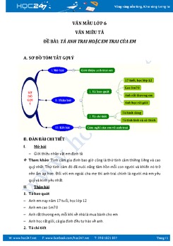 Tả lại anh trai hoặc em trai của em mà em yêu quý