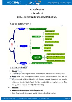 Tả quang cảnh một đầm sen đang trong mùa hoa nở