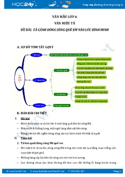 Tả cảnh đẹp dòng sông quê em vào thời khắc bình minh