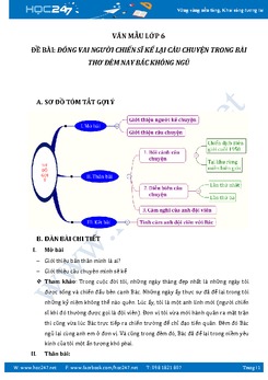 Kể lại câu chuyện trong bài thơ Đêm nay Bác không ngủ