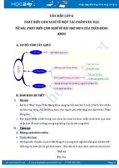 Phát biểu cảm nghĩ về bài thơ Mưa của Trần Đăng Khoa