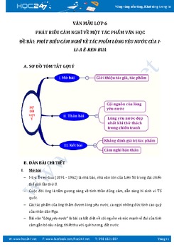Phát biểu cảm nghĩ về tác phẩm Lòng yêu nước của Ê-ren-bua