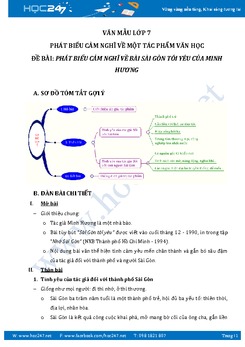 Phát biểu cảm nghĩ về bài Sài Gòn tôi yêu của Minh Hương