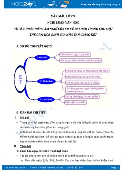 Phát biểu cảm nghĩ của em về bài Đấu tranh cho một thế giới hòa bình của nhà văn G.Mác-két