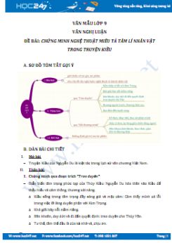 Chứng minh nghệ thuật miêu tả tâm lí nhân vật trong Truyện Kiều