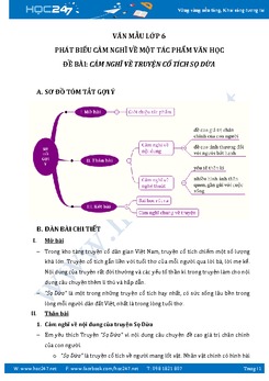 Phát biểu cảm nghĩ về truyện cổ tích Sọ Dừa