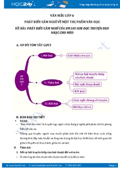 Phát biểu cảm nghĩ của em sau khi đọc truyện Đeo nhạc cho mèo