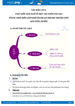 Cảm nghĩ sau khi đọc truyện cười Lợn cưới, áo mới