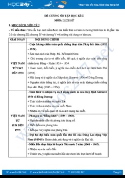 Đề cương ôn tập HK2 môn Lịch sử lớp 12 năm 2018
