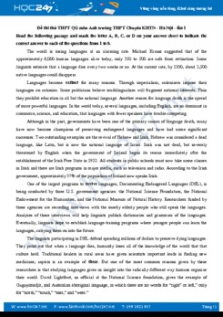 Đề thi thử THPT QG 2018 Tiếng Anh - THPT Chuyên KHTN lần 1