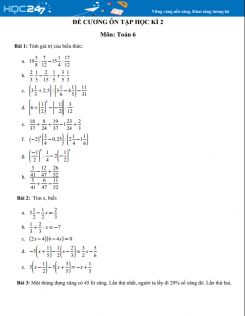 Đề cương ôn tập HK2 môn Toán lớp 6