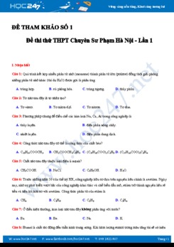 5 Đề thi thử THPT QG môn Hóa học năm 2018 có đáp án