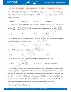 Bộ 3 đề thi thử THPT môn Toán 2018 có đáp án