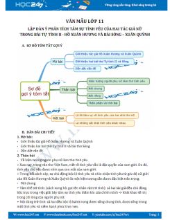 Lập dàn ý phân tích tâm sự tình yêu của hai tác giả nữ trong bài Tự tình II - Hồ Xuân Hương và bài Sóng - Xuân Quỳnh