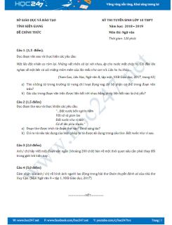 Đề thi vào 10 môn Ngữ văn năm học 2018 Sở GD&ĐT Kiên Giang