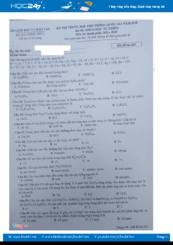 Đề thi THPT QG môn Hóa năm 2018 (Mã đề 203)