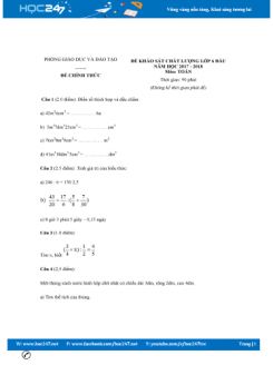 Đề kiểm tra chất lượng đầu năm môn Toán 6 có đáp án