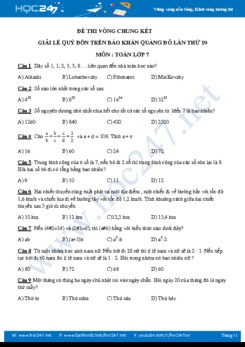 Đề thi vòng chung kết giải LQĐ trên báo KQĐ lần thứ 19 môn Toán lớp 7 có đáp án