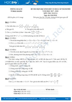 Đề thi HSG Toán 8 cấp thành phố _Bắc Giang năm học 2017-2018