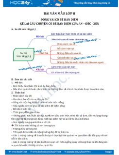 Đóng vai cô bé bán diêm kể lại câu chuyện Cô gái bán diêm của An - đéc - xen