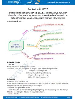 Cảm nhận về công ơn cha mẹ qua bài ca dao Công cha như núi ngất trời