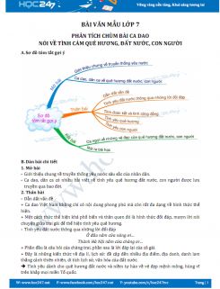 Phân tích chùm bài ca dao nói về tình cảm quê hương đất nước, con người