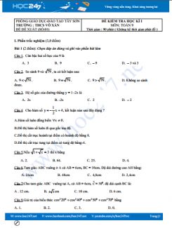 Đề kiểm tra học kì 1 Toán 9  trường THCS Võ Xán