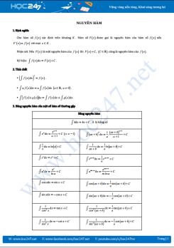 Tài liệu đặc sắc về Nguyên Hàm và Ứng dụng
