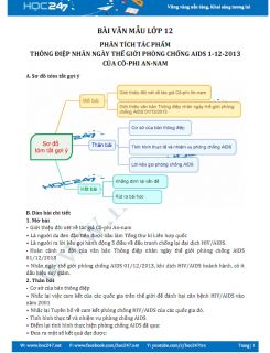 Phân tích tác phẩm Thông điệp nhân ngày thế giới phòng chống AIDS 1-12-2013 của Cô-phi An-Nam