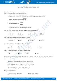 Trắc nghiệm về số phức