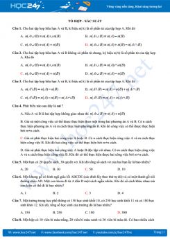 Tổ hợp xác suất  thi THPT QG cực hay và chất