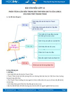 Phân tích 6 câu đầu trong bài thơ Đàn ghi ta của Lorca của nhà thơ Thanh Thảo