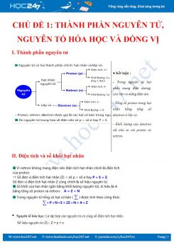 Phương pháp giải bài tập Nguyên tử và Đồng Vị môn Hóa học 10