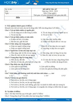 Đề kiểm tra giữa HKI môn Công Nghệ 6 năm học 2018-2019 có đáp án