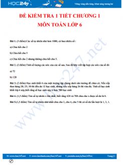 Đề kiểm tra 1 tiết chương 1 số học 6