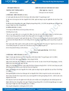 Đề thi giữa HKI môn Ngữ văn lớp 12 năm 2017 - THPT Thống Nhất A