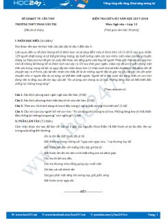 Đề thi giữa HKI môn Ngữ văn lớp 12 năm 2017 - THPT Phan Văn Trị