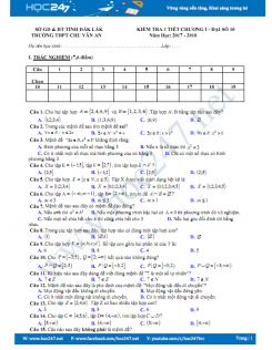 Đề kiểm tra 1 tiết chương 1 môn Toán lớp 10 năm 2017 - Trường Chu Văn An