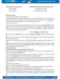 Đề thi giữa HKI môn Ngữ văn lớp 8 năm 2017- Phòng GD&ĐT Nam Từ Liêm