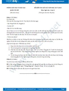 Đề thi giữa HKI môn Ngữ văn lớp 8 năm 2017- Phòng GD&ĐT Quận Tây Hồ