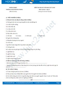 Đề thi giữa HKI môn Lịch sử lớp 6 năm 2018 Trường THCS Phương Trung