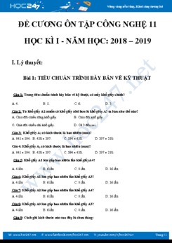 Đề cương ôn tập Công Nghệ lớp 11 Học kì 1 năm học 2018-2019